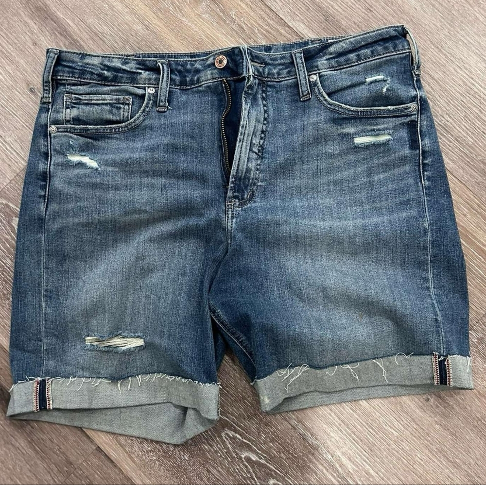 Distressed Denim Shorts